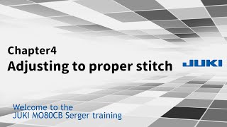 MO80CB Chapter 4 - Adjusting to proper stitch
