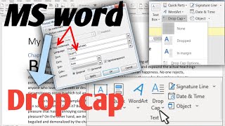 How to create drop cap in ms word
