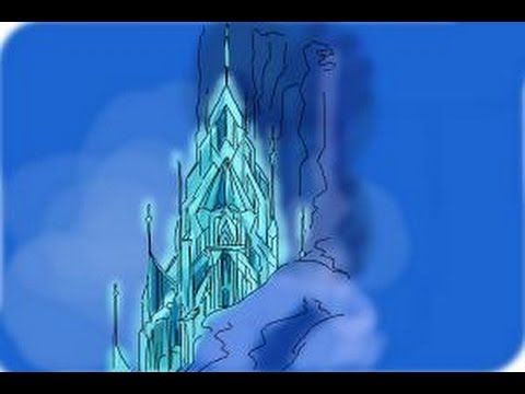 How to draw Elsas Ice Palace, Ice Castle - YouTube