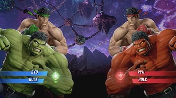Hulk and RYU vs Red Hulk and RYU - MARVEL VS. CAPCOM: INFINITE