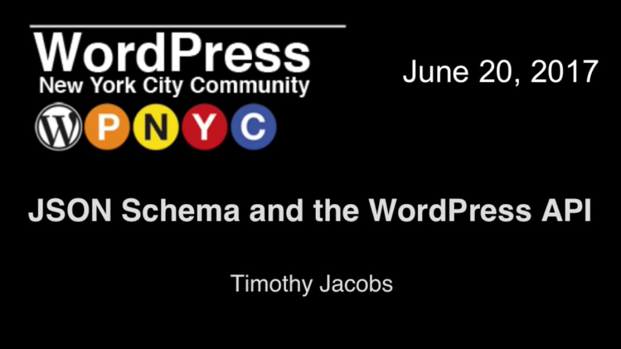 JSON Schema and the WordPress API - YouTube