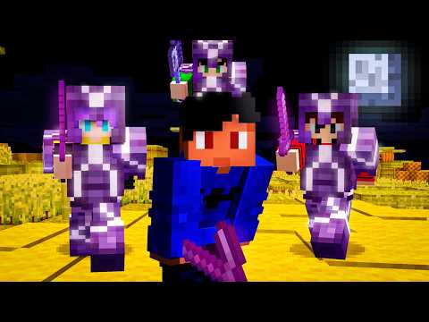 3 Hunters vs 1 Builder in Minecraft
