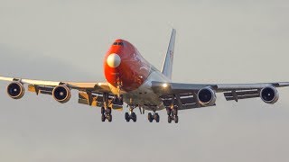 BOEING 747 DEPARTS into the SUNSET - B747 Landing + Departure (4K)