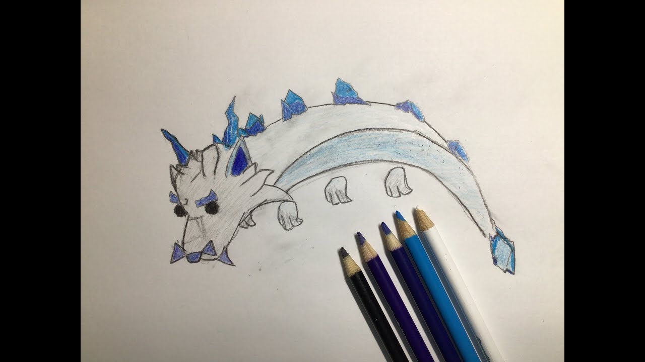 How To Draw A Frost Dragon Adopt Me Youtube - roblox adopt me frost dragon drawing
