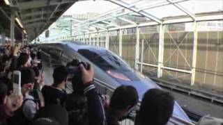 新幹線500系のぞみ 東京行き 最終日 新大阪駅