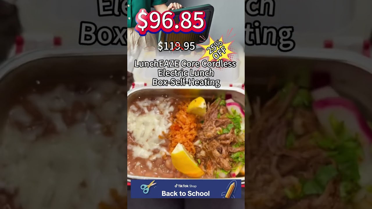 Portable electric lunch box, battery-powered food warmer for work & travel