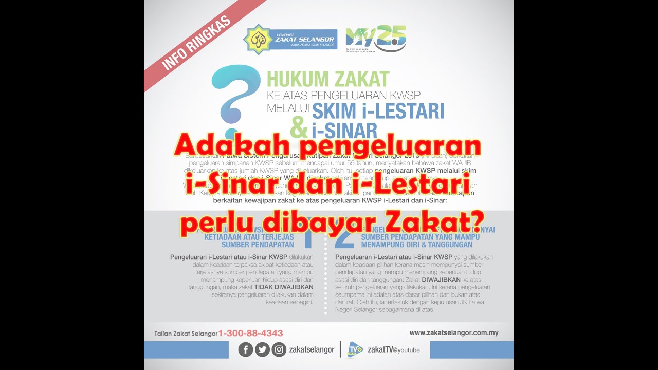 Adakah Pengeluaran I Sinar Dan I Lestari Perlu Dibayar Zakat Youtube