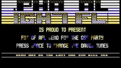 C64 One File Demo: GSS Party by Alpha Flight! 1987