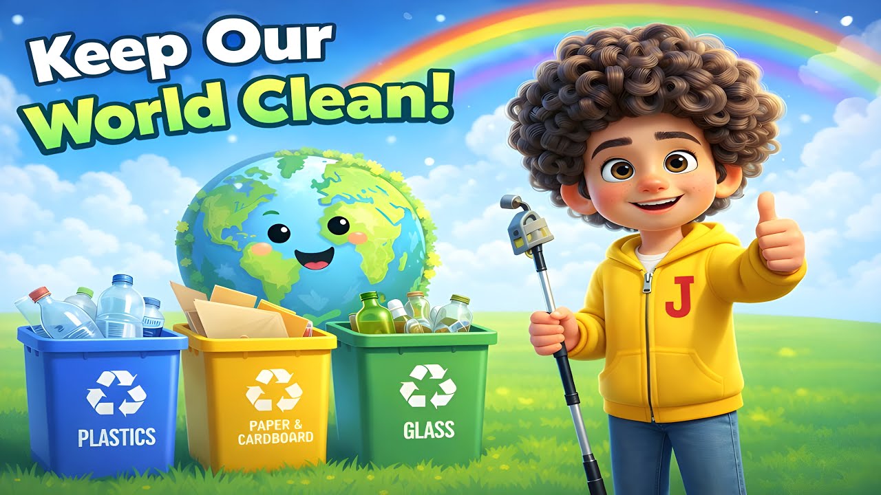 Clean Up Trash | Let’s Keep Our World Clean | Funny Nursery Rhyme for Kids