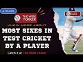 Who has smashed Highest sixes in test cricket.