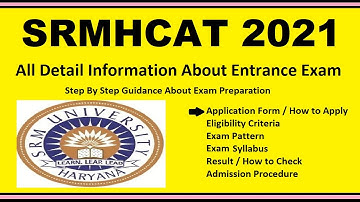 SRMHCAT 2021 - Notification, Dates, Application, Eligibility, Admit Card, Pattern, Syllabus, Result