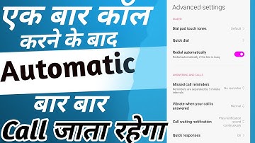 How To On Auto redial setting In Android | Auto redial सेटिंग ऑन कैसे करे