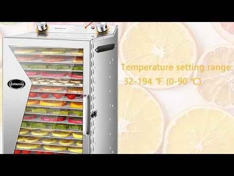 Iproods Food Dehydrator Machine 18 Stainless Steel Trays, Food Dryer for  Beef Jerky, Meat, Vegetables and Fruit, with Time and Temperature Control