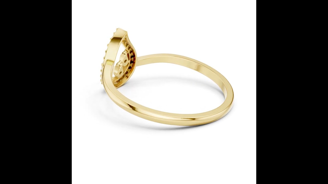 Pear Shaped Diamond Pave Ring