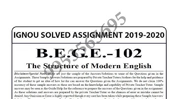 BEGE-102 Solved Assignment 2019-20