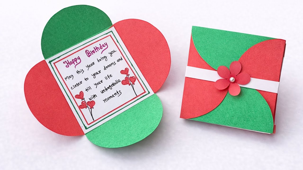 Beautiful Envelope Birthday Card 🎁 | Easy Handmade Birthday Card DIY ...