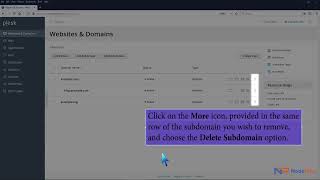 How to remove a subdomain in Plesk