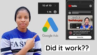 I used Google Ads to promote my YouTube channel. Here is what happened!! #seo