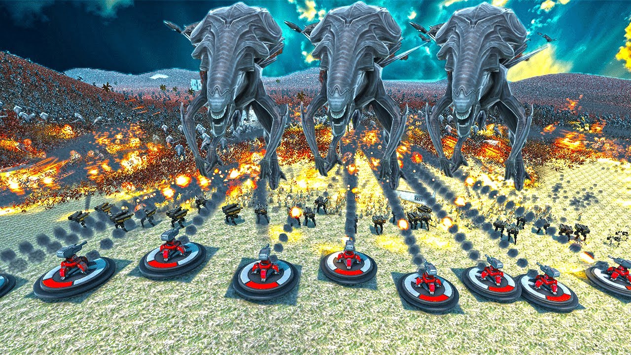 US STRATEGIC FORCE VS 4.1 MILLION ALIEN & XENOMORPH QUEEN ARMY !! UEBS ...