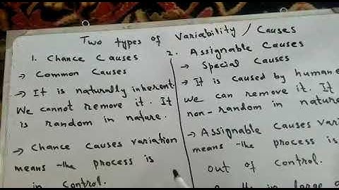 Types of variation|quality control|difference between chance causes and assignable causes