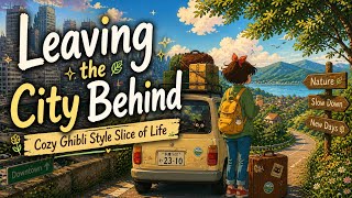 Leaving the City Behind _ Cozy Ghibli Style Slice of Life 💙🧡🤍💚❤️ #animation #ghibli #cozyasmr #sleep