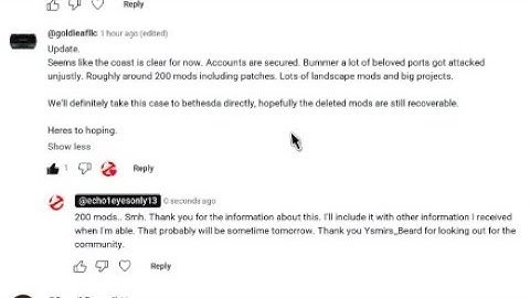 Skyrim Mod PS4/PS5: More Comments/Information From You About Recent Mod Deletion