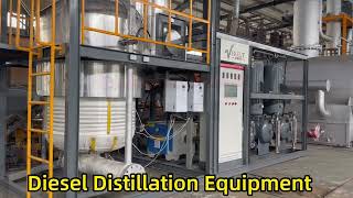 Skid type usd engine oil pyrolysis oil recycling to diesel oil base oil refinery machine