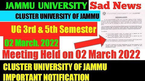 MEETING HELD IN CLUSTER UNIVERSITY OF JAMMU about Discussion 3rd& 5 the Sem ExamMarch 3, 2022
