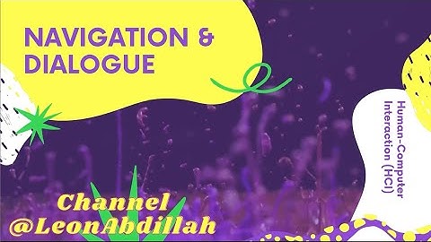 HCI Navigation & Dialogue