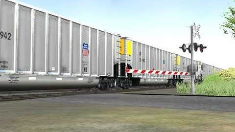 Openrails: UP 8314 leads a coal train on the green river route