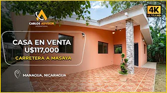 Casa en Venta en Carretera a Masaya | 3 Habitaciones, Jardín y Terraza – ¡U$117,000!