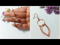 Hammered Wire Earrings with Pearl / How to Form Shapes Out of Wire / Handmade Wire Jewelry