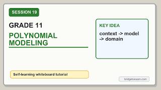 Grade 11 Precalculus Session 19: Polynomial Modeling