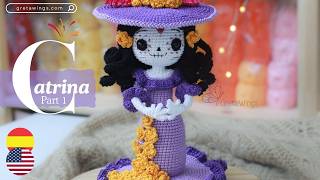 How to crochet a Catrina - Amigurumi step by step Part 1 | Gretawings Tutorial