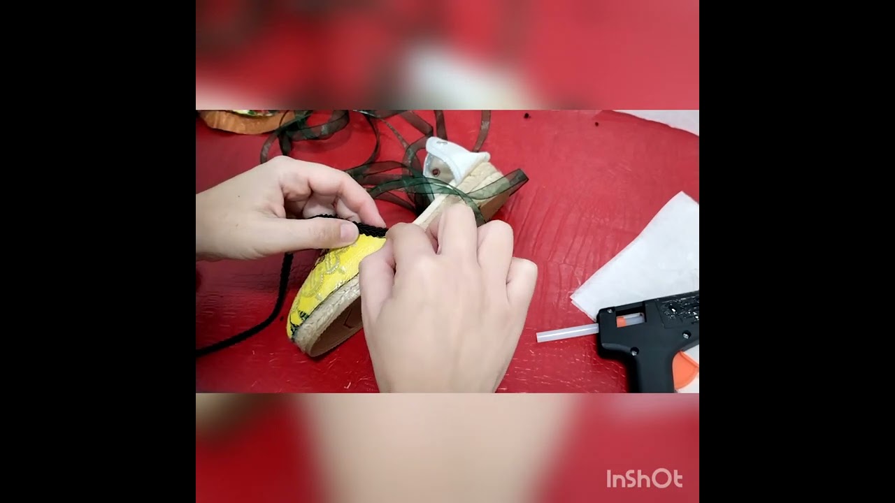 Folrar espardenyes fallera/Forrar esparteñas