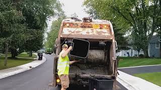 lrs yardwaste truck and trash truck