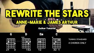 Rewrite The Stars - Anne-Marie & James Arthur | Easy Guitar Tutorial For Beginners (CHORDS & LYRICS)