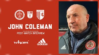 INTERVIEW: Coley's reaction on the defeat to Gillingham