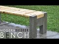 MODERN Outdoor Concrete and Wood BENCH