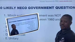 40 NECO GOVERNMENT QUESTIONS & ANSWERS -  PART C