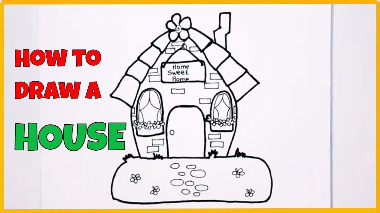 How to Draw a Beautiful House Step by Step. - YouTube