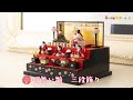 ガラス細工の艶が特徴、桜舞い雛三段飾り（18-triad2）