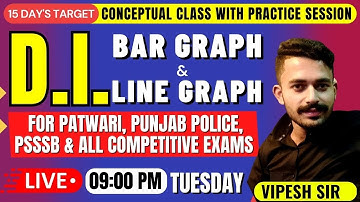 MATH | D.I. BAR GRAPH & LINE GRAPH | PATWARI 2023 EXAMS  | LIVE | TUESDAY | 09:00 PM | VIPESH SIR
