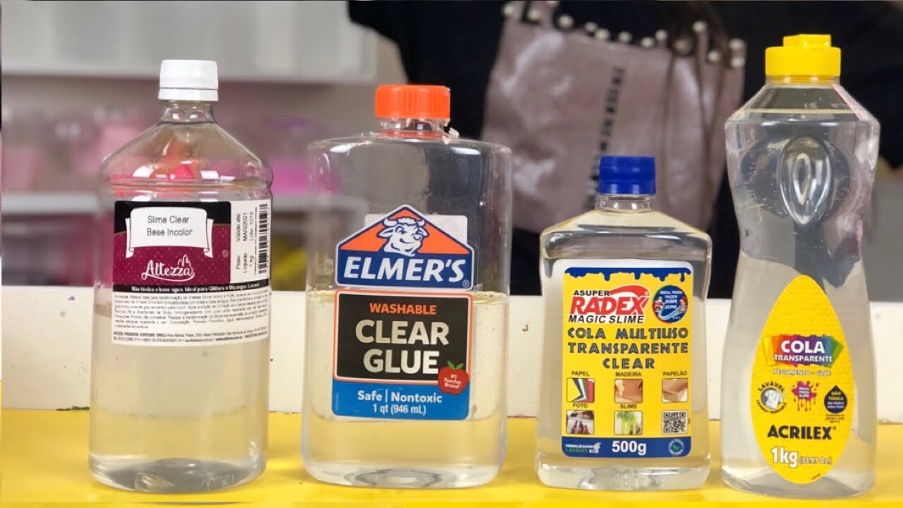 TESTEI E AVALIEI MARCAS DE COLAS CLEARS DIFERENTES PARA FAZER SLIME TRANSPARENTE !