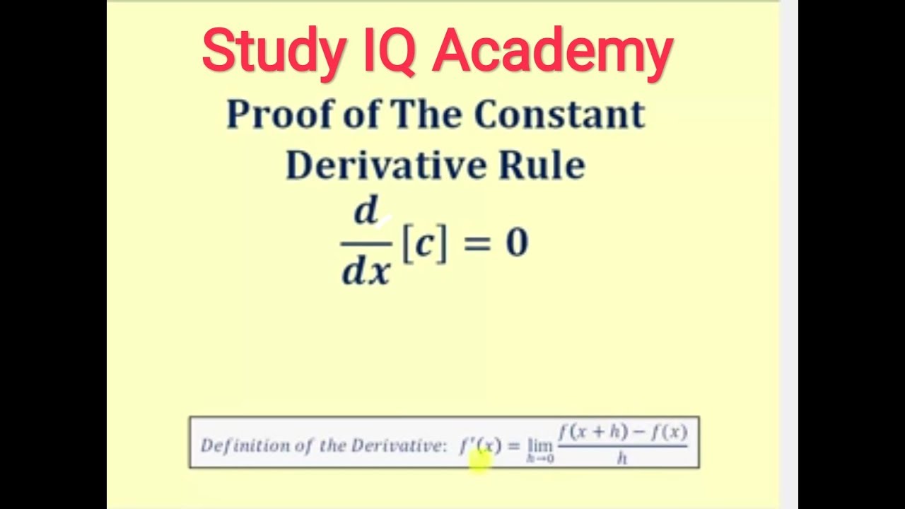 Calculus Derivative Of A Constant Is Zero Proof And Two Example HARI calculus-derivative-of-a-constant-is-zero-proof-and-two-example-hari
