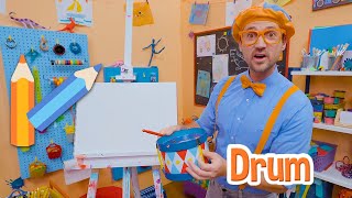 How To Draw A Drum - EASY ART FOR KIDS! | Blippi's Drawing Lesson #shorts