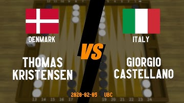 Thomas Kristensen vs Giorgio Castellano - UBC - 2020.02.05 - Backgammon Game Replay