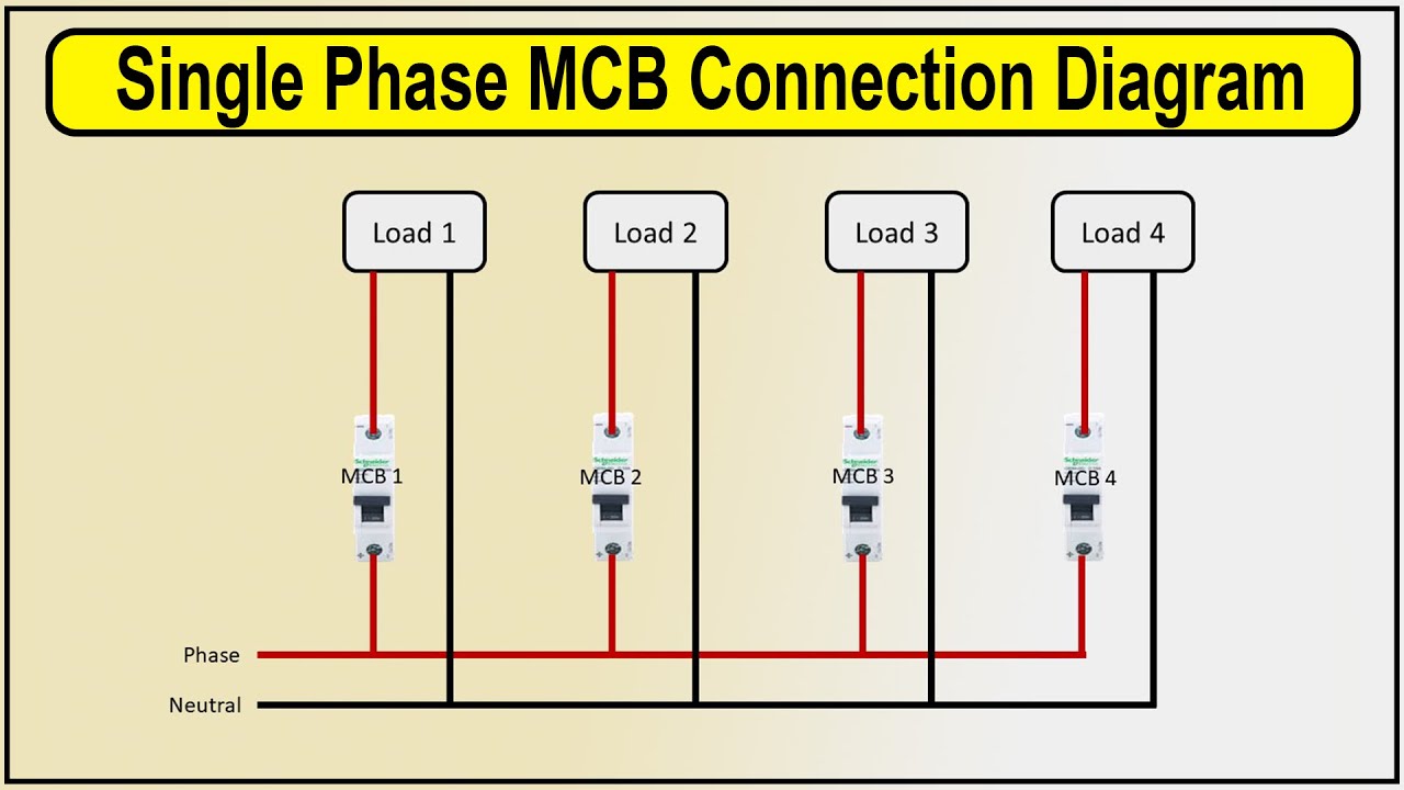 How To Make Single Phase MCB Connection Diagram 2 Pole MCB Wiring 