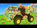 Traktör, Vinç, Ekskavatör ve Yeni - polis arabası Çocuk Oyuncakları - Excavator Toys
