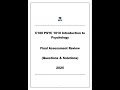 Wgu C180 Psyc 1010 Introduction To Psychology Final Exam TEST BANK 2025 Questions